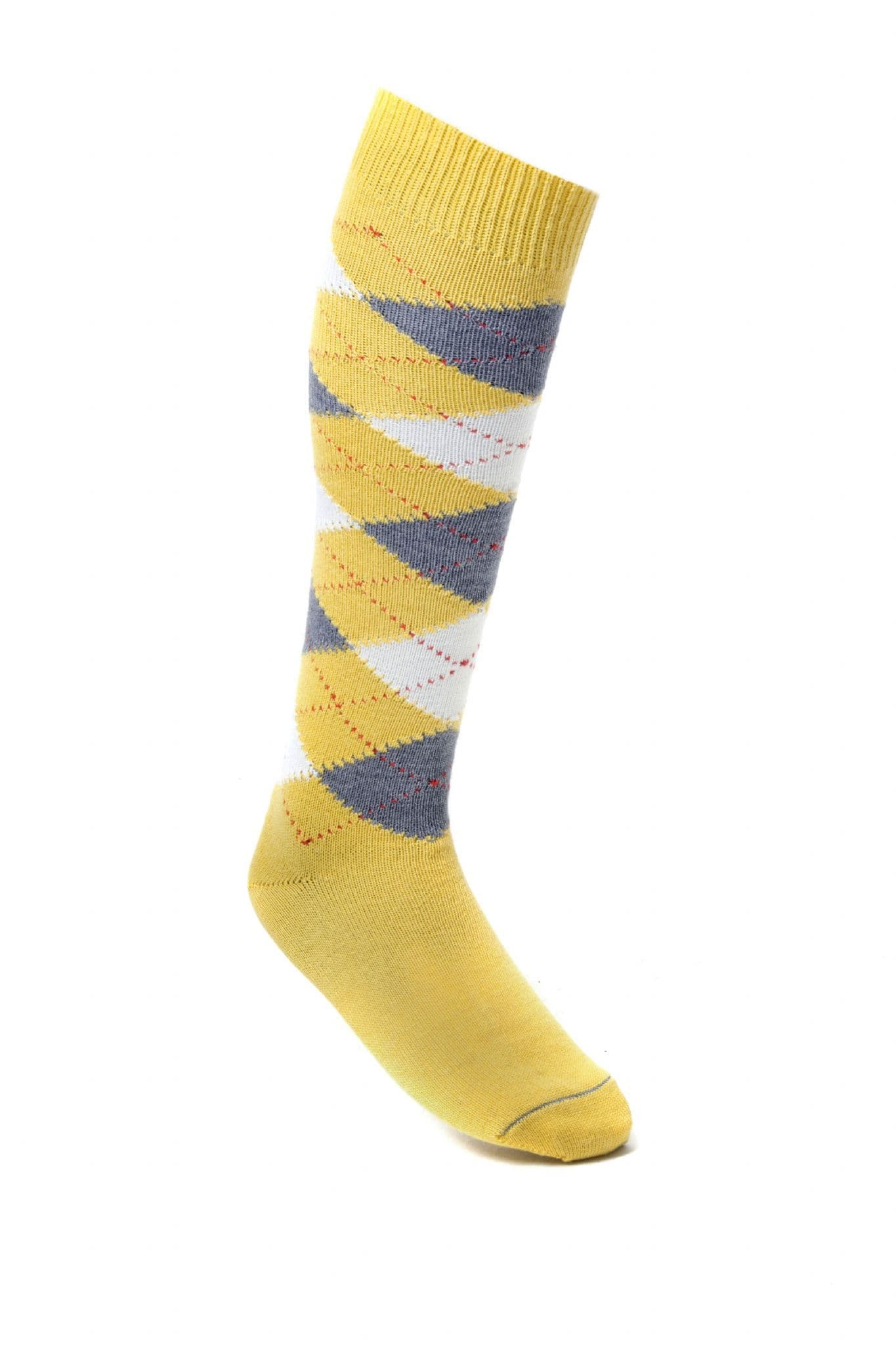 House Of Cheviot Men's Argyle Golf Socks - Yellow