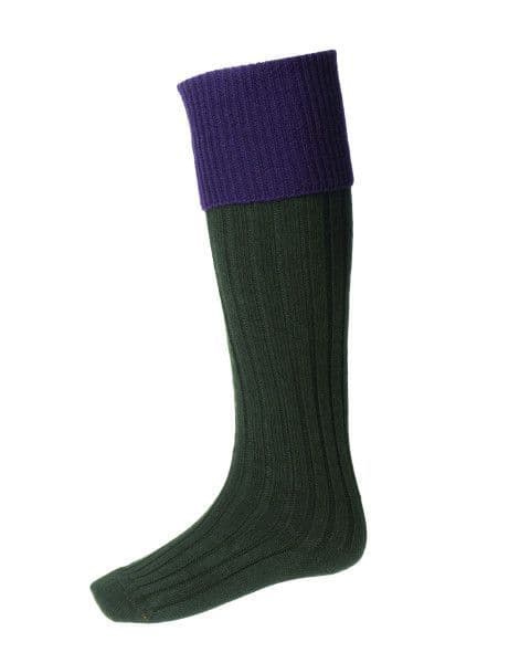 House Of Cheviot Men's Classic Lomond Socks -Spruce/Thistle