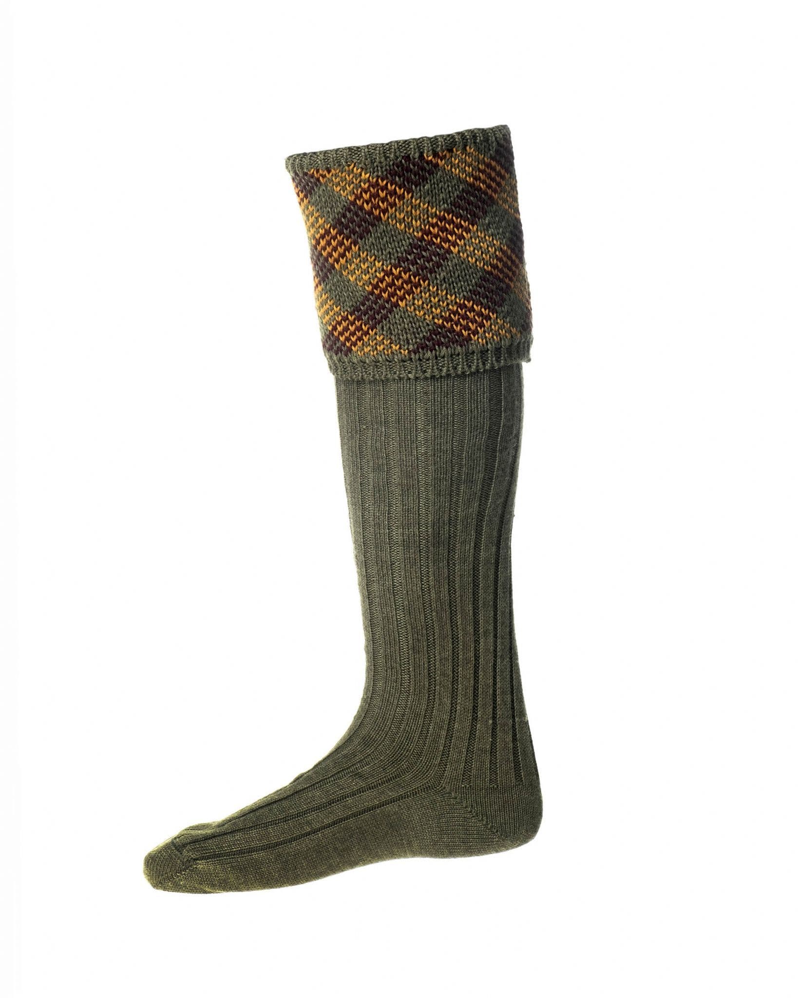 House Of Cheviot Men's Granton Socks - Dark Olive