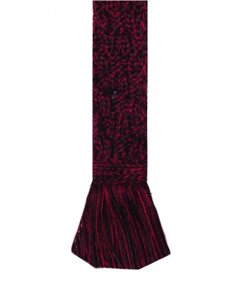 House Of Cheviot Merino Wool Blend Garter Ties - Merlot