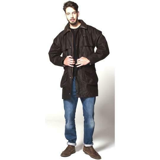 Hunter Outdoor Cumbrian Deluxe 3/4 Length Mens Wax Jacket - Antique Brown