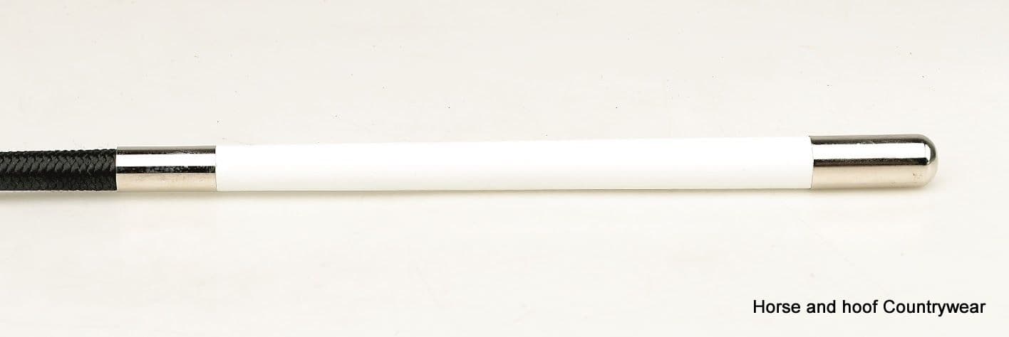 HySCHOOL Dressage Whip White Leather Handle