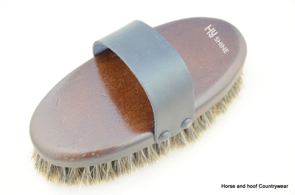 HySHINE Deluxe Horse Hair Wooden Body Brush horse and hoof