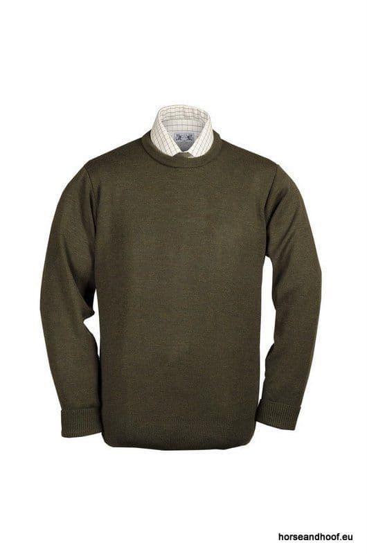 Lansdown Country Light Weight Crew Neck Shooting Jumper Without Patches - Forest Green.