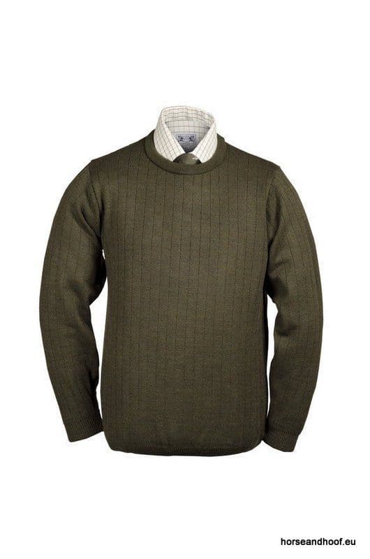 Lansdown Country Medium Weight Crew Neck Shooting Jumper Without Patches - Forest Green.