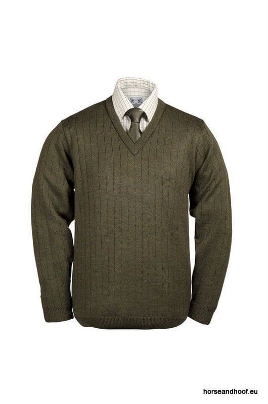 Lansdown Country Medium Weight V-Neck Shooting Jumper Without Patches - Forest Green.