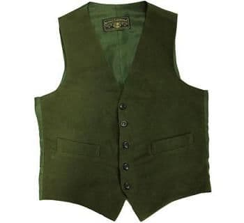 Olive Moleskin Waistcoat by Wathen Gardiner