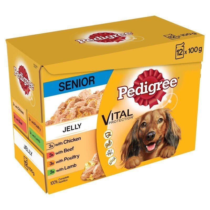 Pedigree Senior Wet Dog Food Pouches In Jelly (Mixed Selection) Big Image
