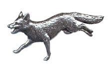 Pewter Running fox Badge