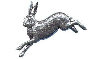 Pewter Running Hare Badge