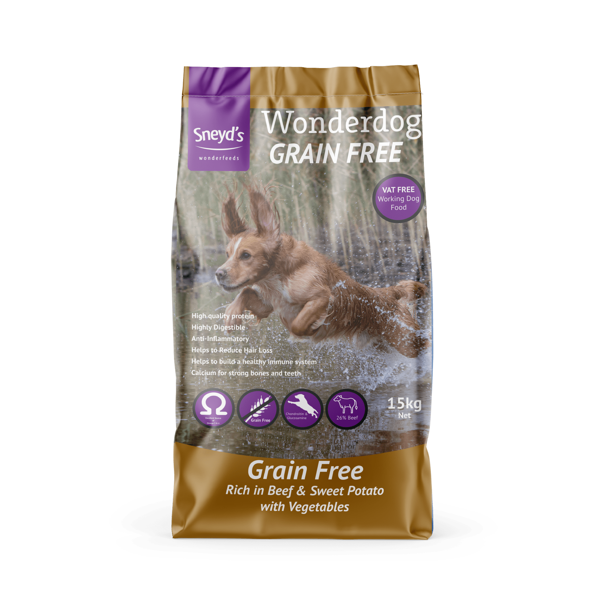 Sneyds Wonderdog Grain Free Beef & Sweet Potato Dog Food 15kg