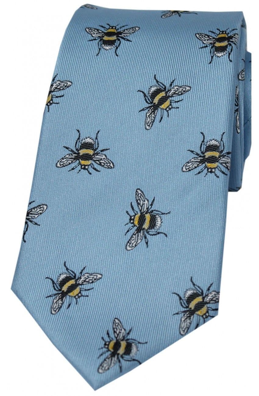 Soprano Bumble Bee Woven Silk Country Tie - Pastel Blue