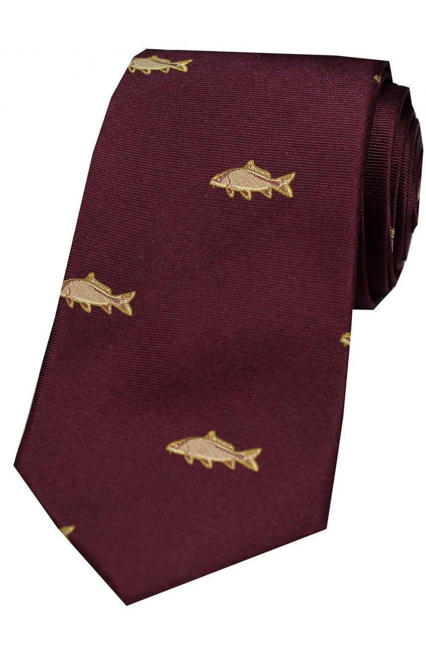 Soprano Carp Woven Silk Country Tie - Wine