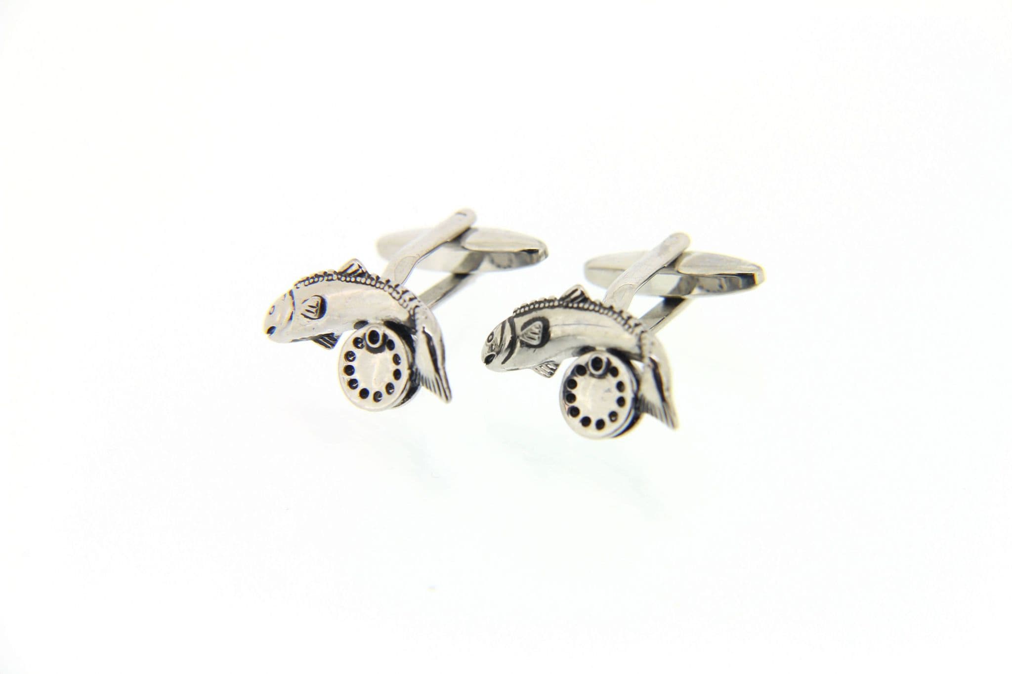 Soprano Fish and Reel Silver Plated 3D Country Cufflinks