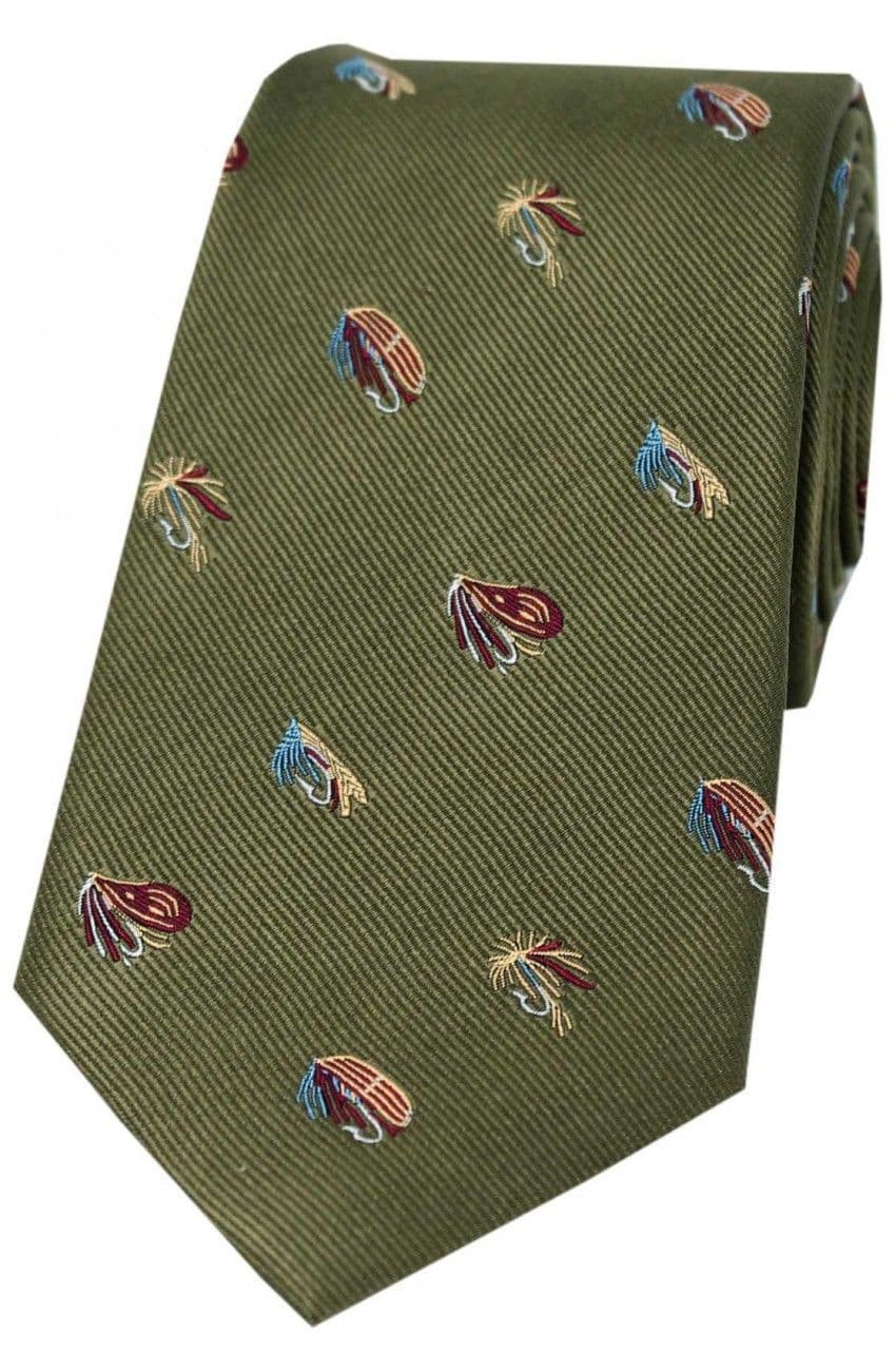 Soprano Fishing Flies Silk Country Tie - Country Green