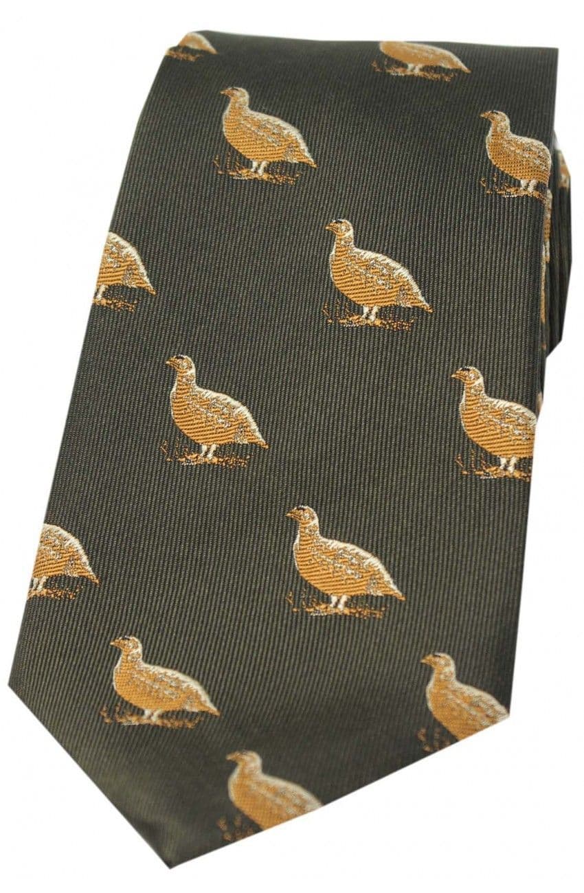Soprano Grouse Woven Silk Country Tie - Country Green