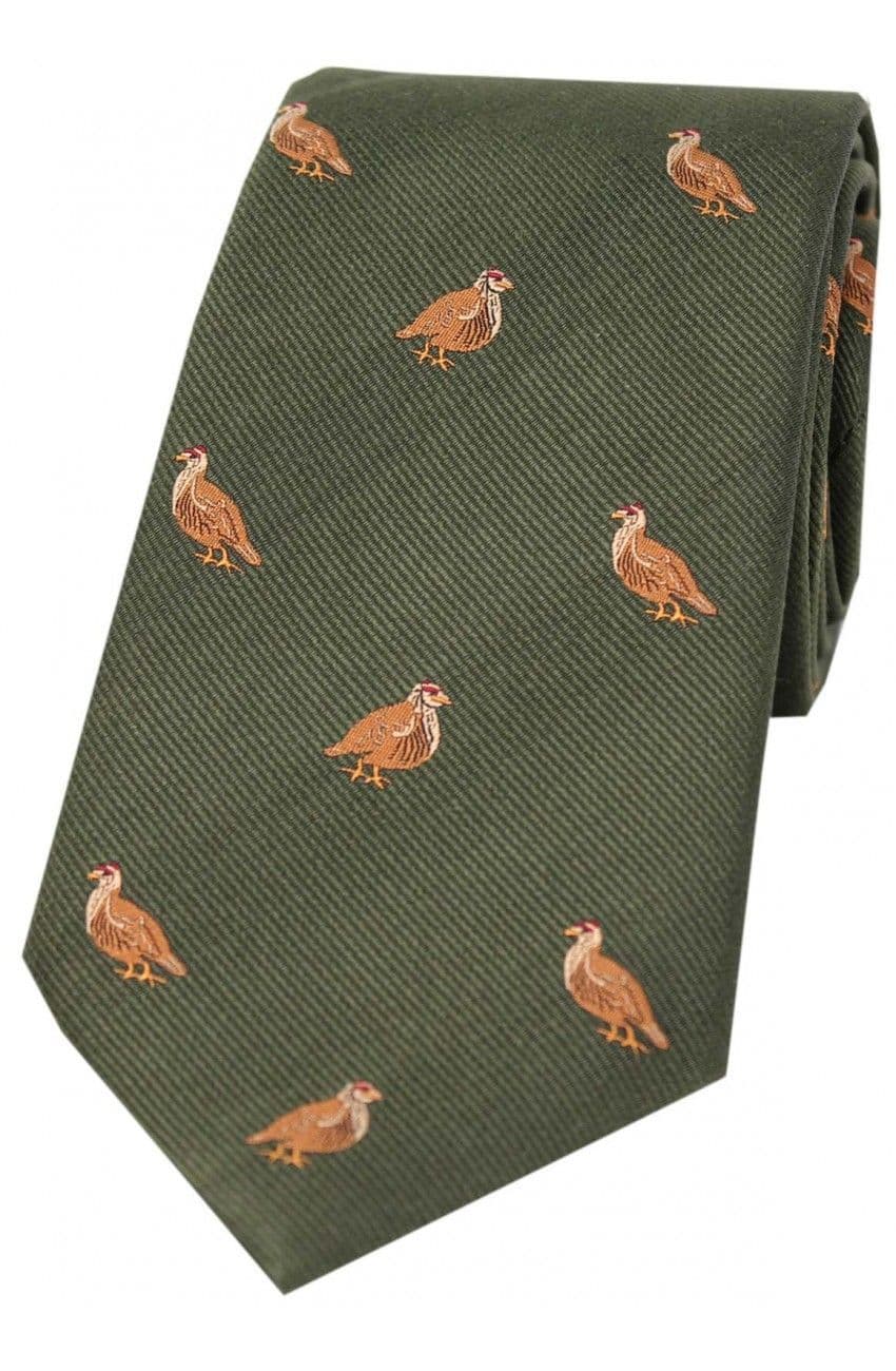 Soprano Grouse Woven Silk Country Tie - Green