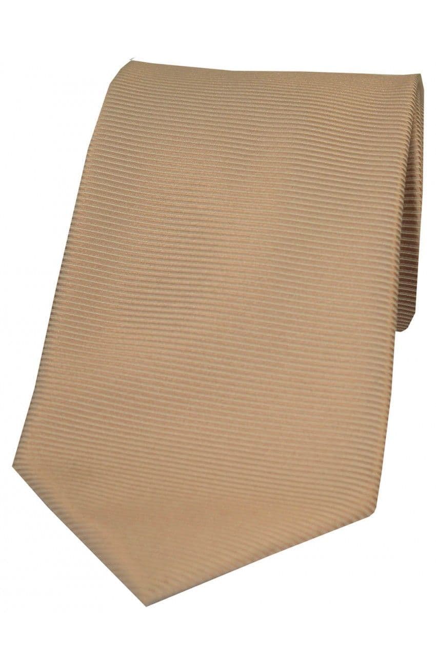 Soprano Horizontal Ribbed Polyester Woven Country Tie - Camel