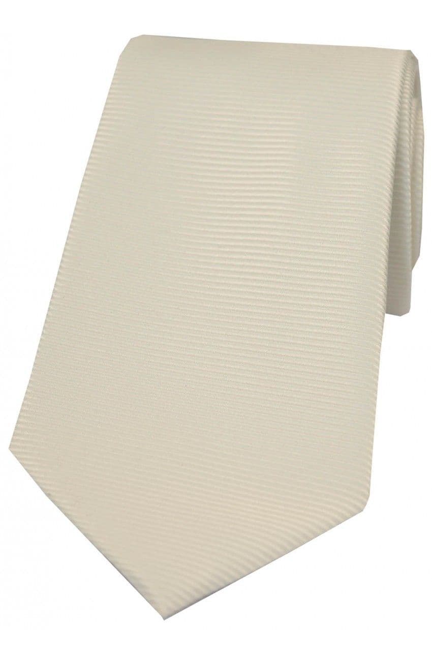 Soprano Horizontal Ribbed Polyester Woven Country Tie - Ivory