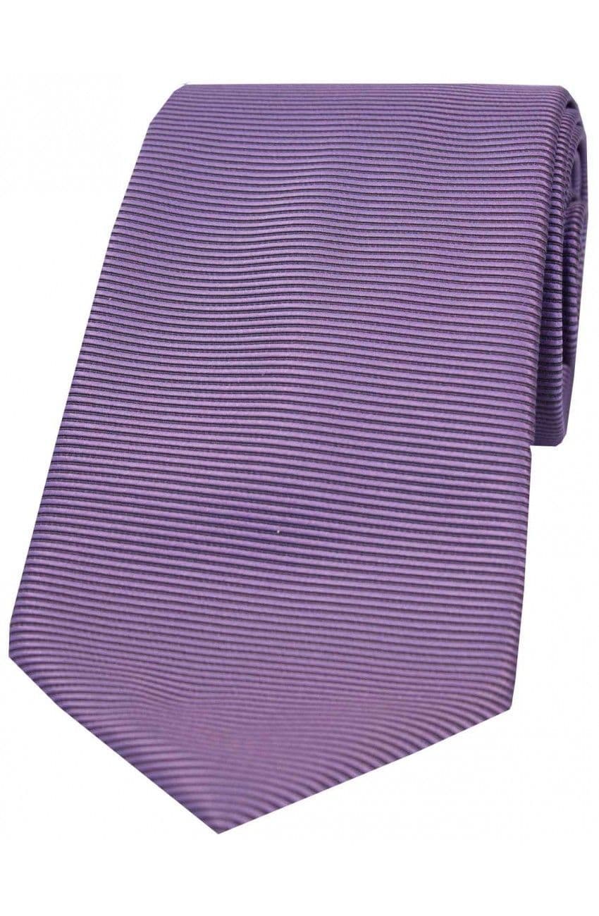 Soprano Horizontal Ribbed Polyester Woven Country Tie - Lilac