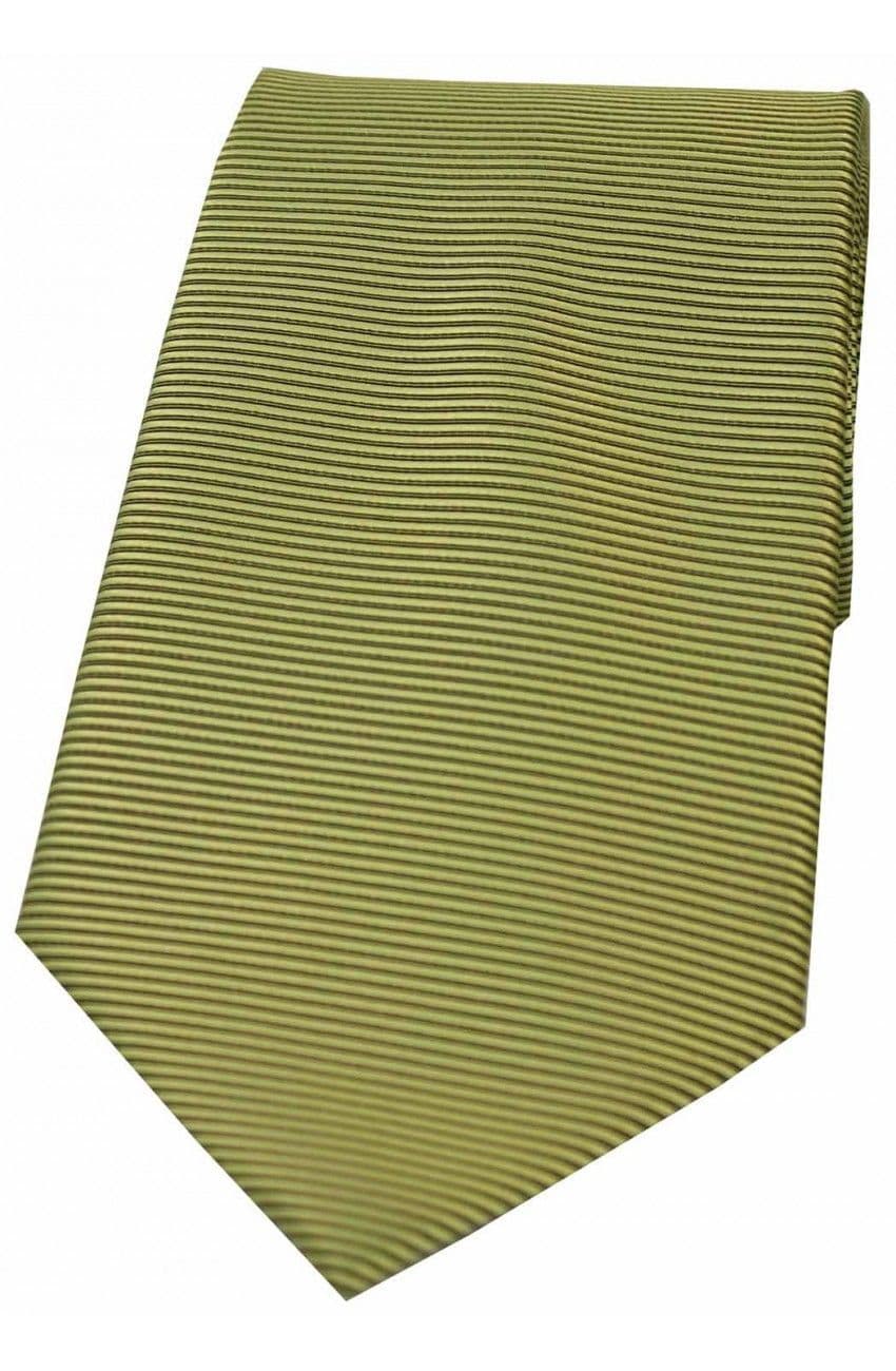 Soprano Horizontal Ribbed Polyester Woven Country Tie - Moss Green