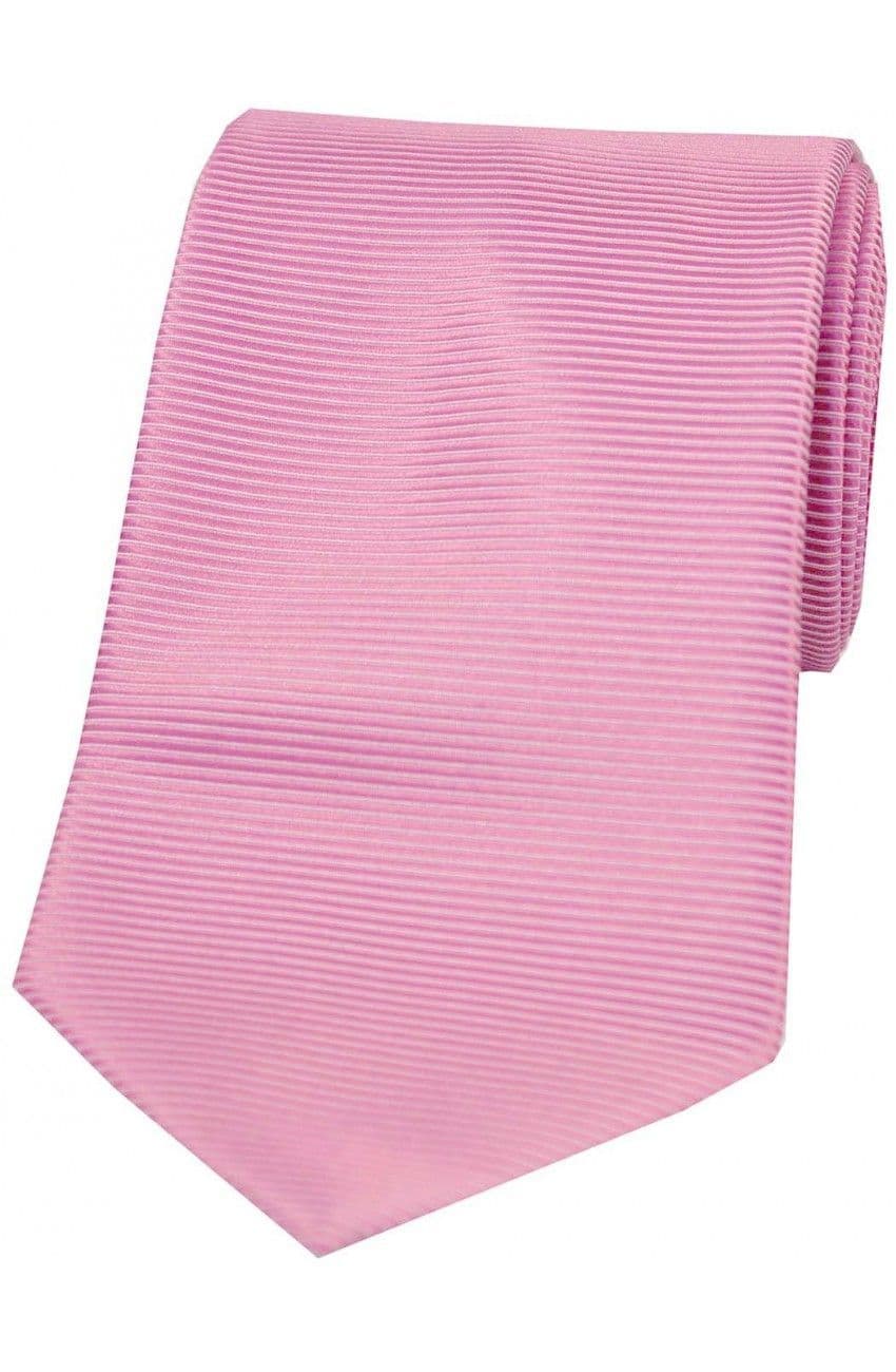 Soprano Horizontal Ribbed Polyester Woven Country Tie - Pink