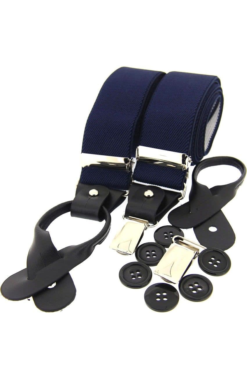 Soprano Luxury Plain Country Braces - Navy