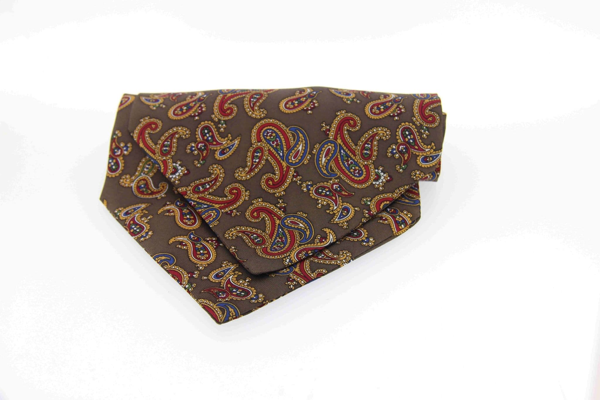 Soprano Paisley Brown Silk Country Cravat - horse and hoof