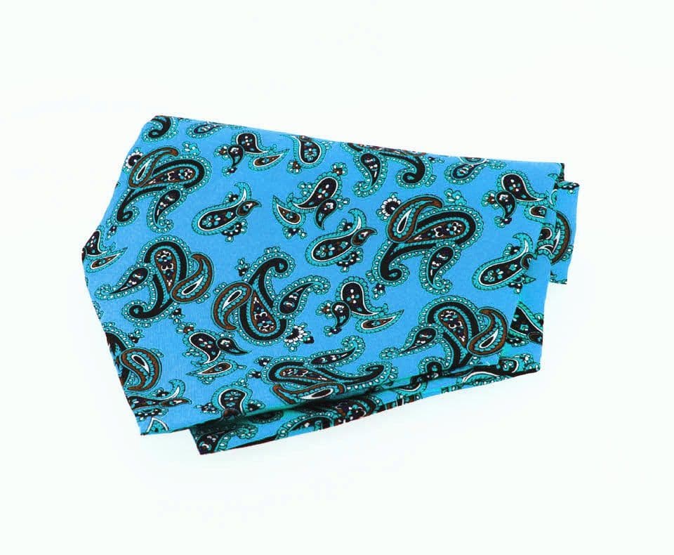 Soprano Paisley Cyan Silk Country Cravat