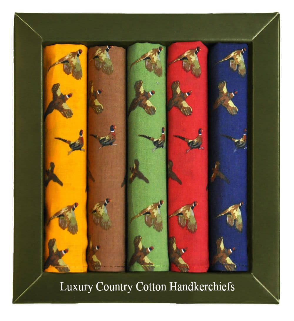 Soprano Pheasant 5 Pack Cotton Country Handkerchiefs