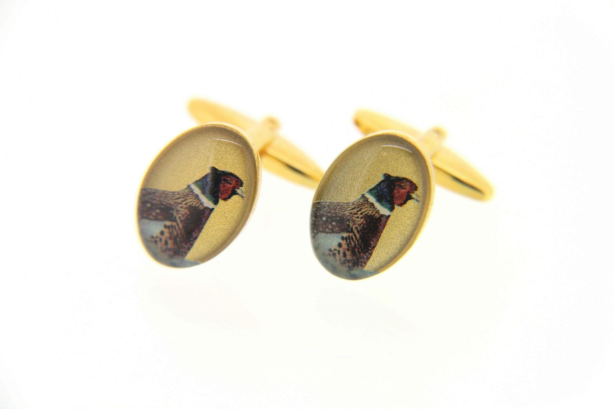 Soprano Pheasant's Head Oval Country Cufflinks