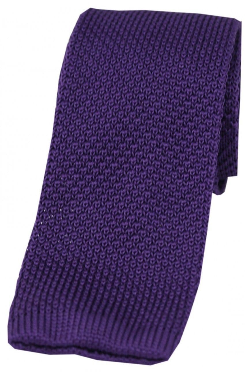 Soprano Poly Square Cut 5.5cm Country Tie - Purple