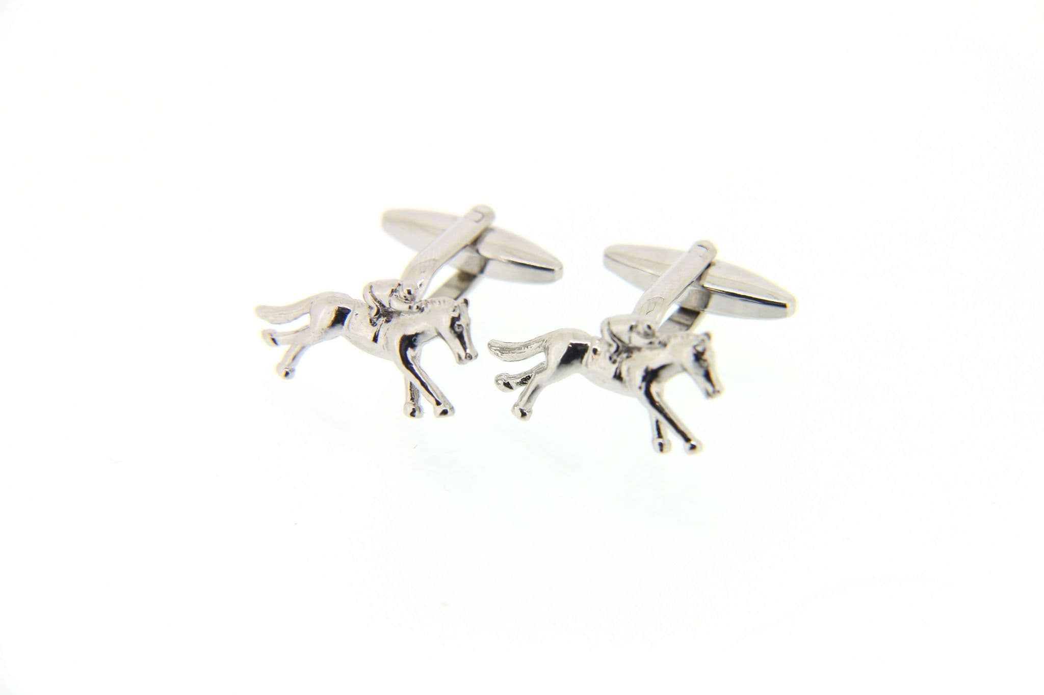 Soprano Racehorse Silver Plated 3D Country Cufflinks