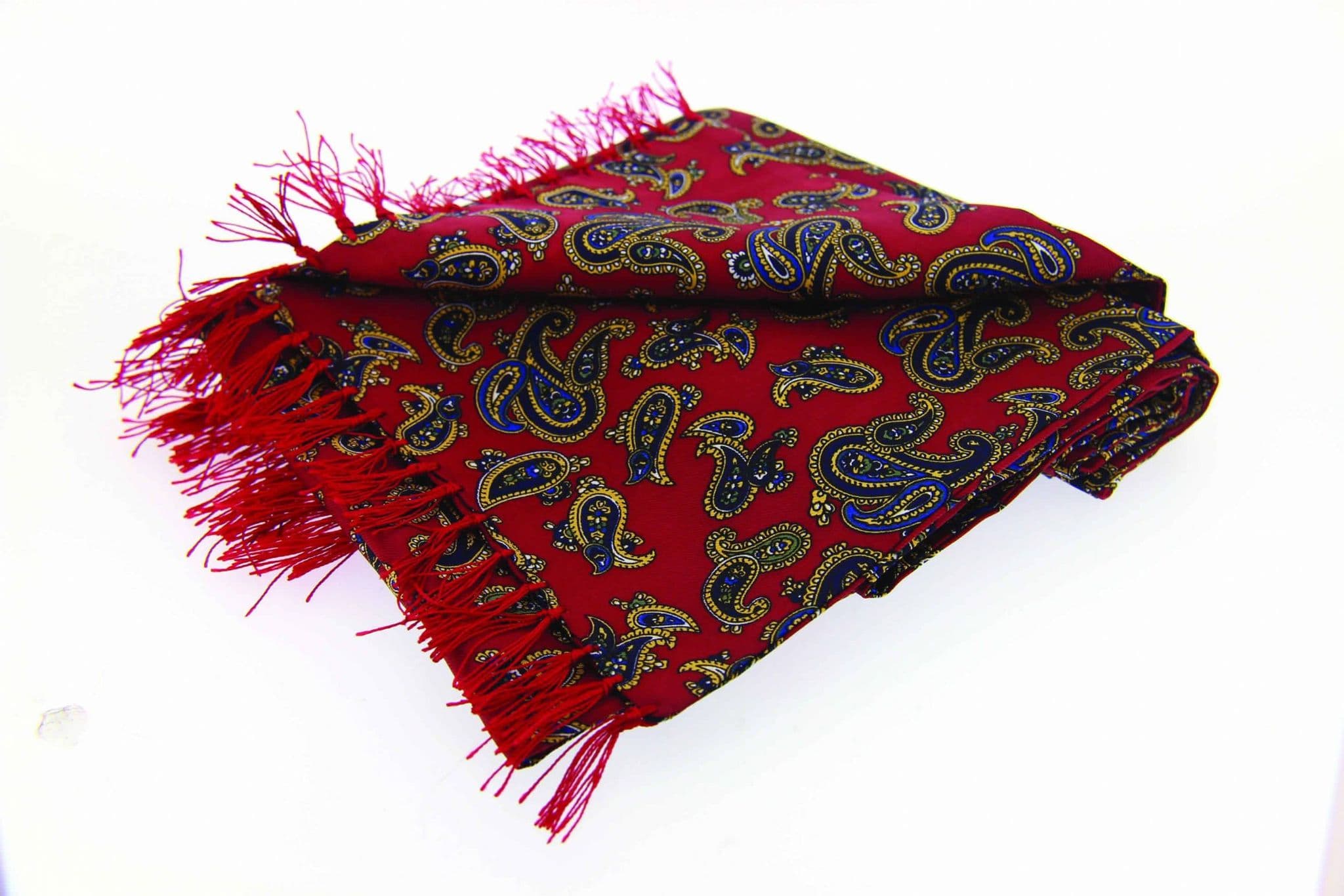 Soprano Red Paisley Tubular Printed Silk Country Scarf