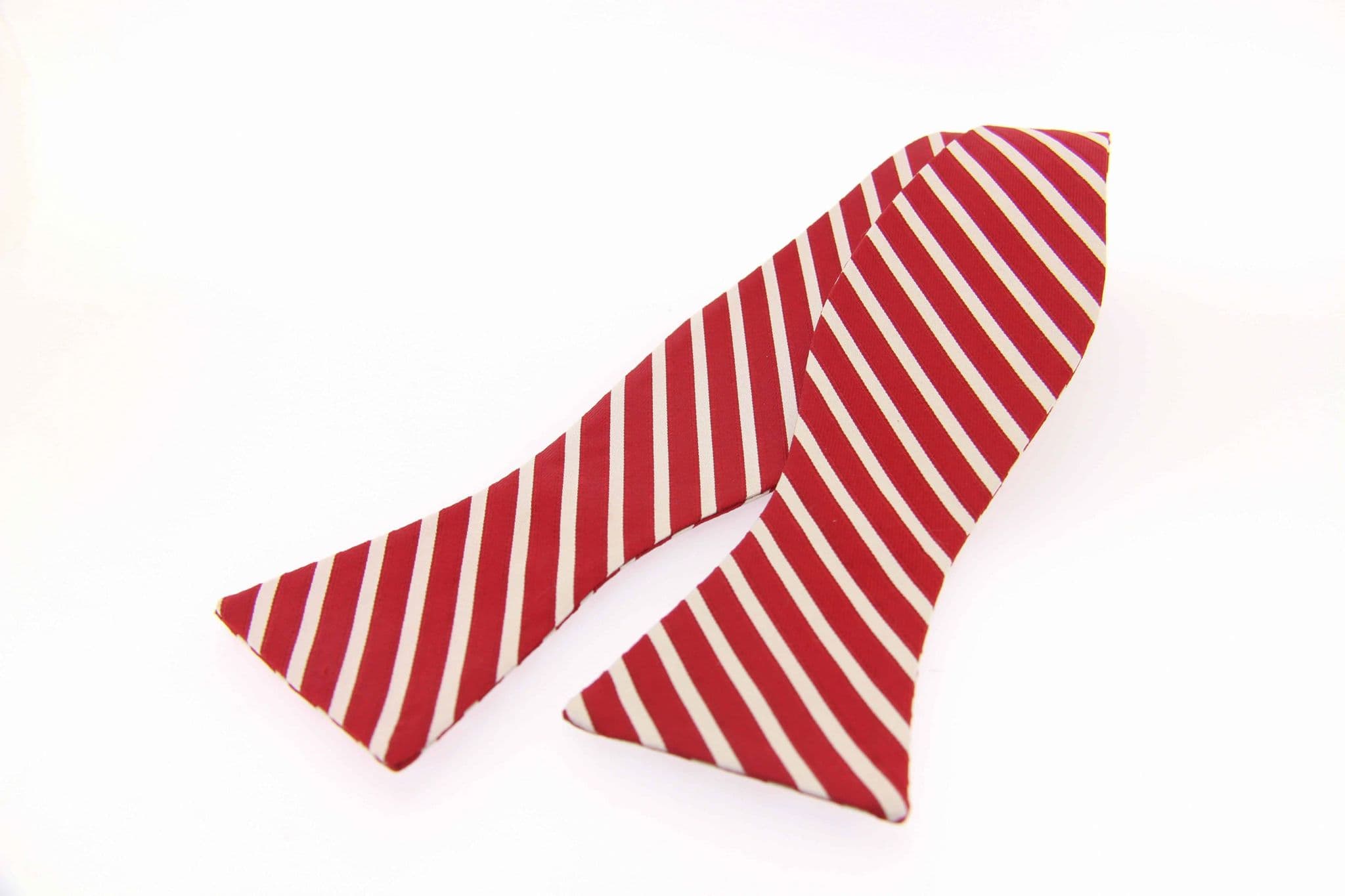 Soprano Woven Self-Tied Red & White Striped Country Silk Bow Tie