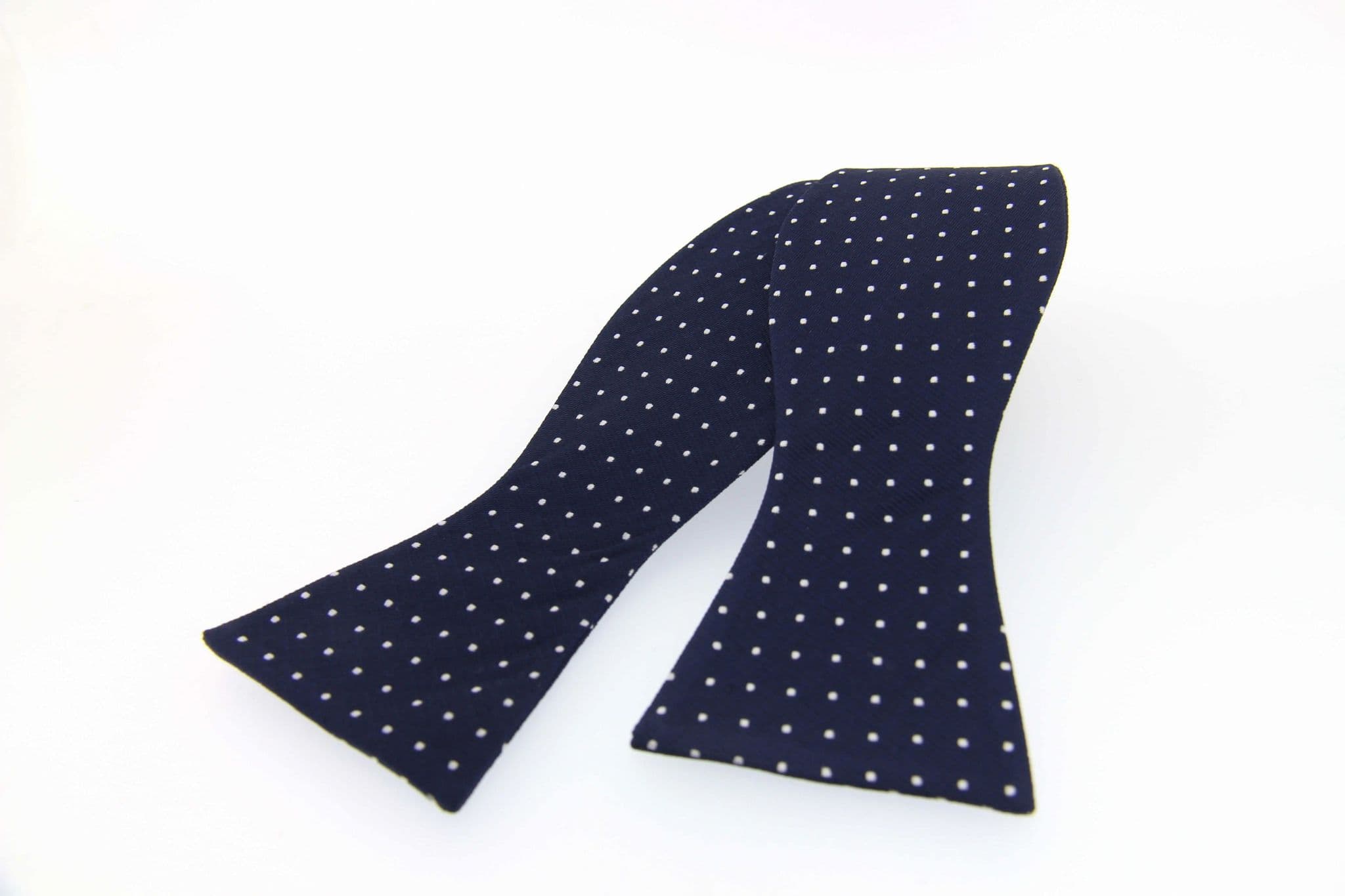 Soprano Woven Self-Tied Small Navy Spotted Country Silk Bow Tie