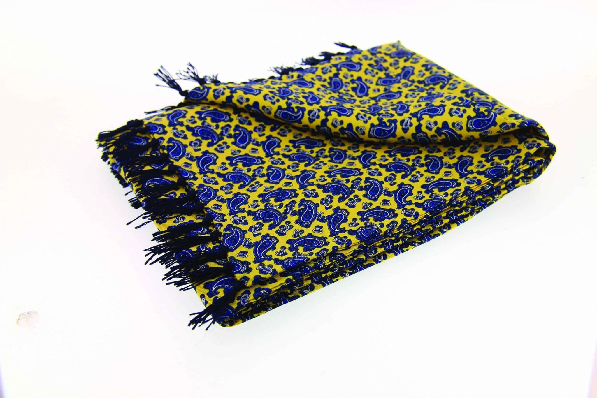 Soprano Yellow Paisley Tubular Printed Silk Country Scarf