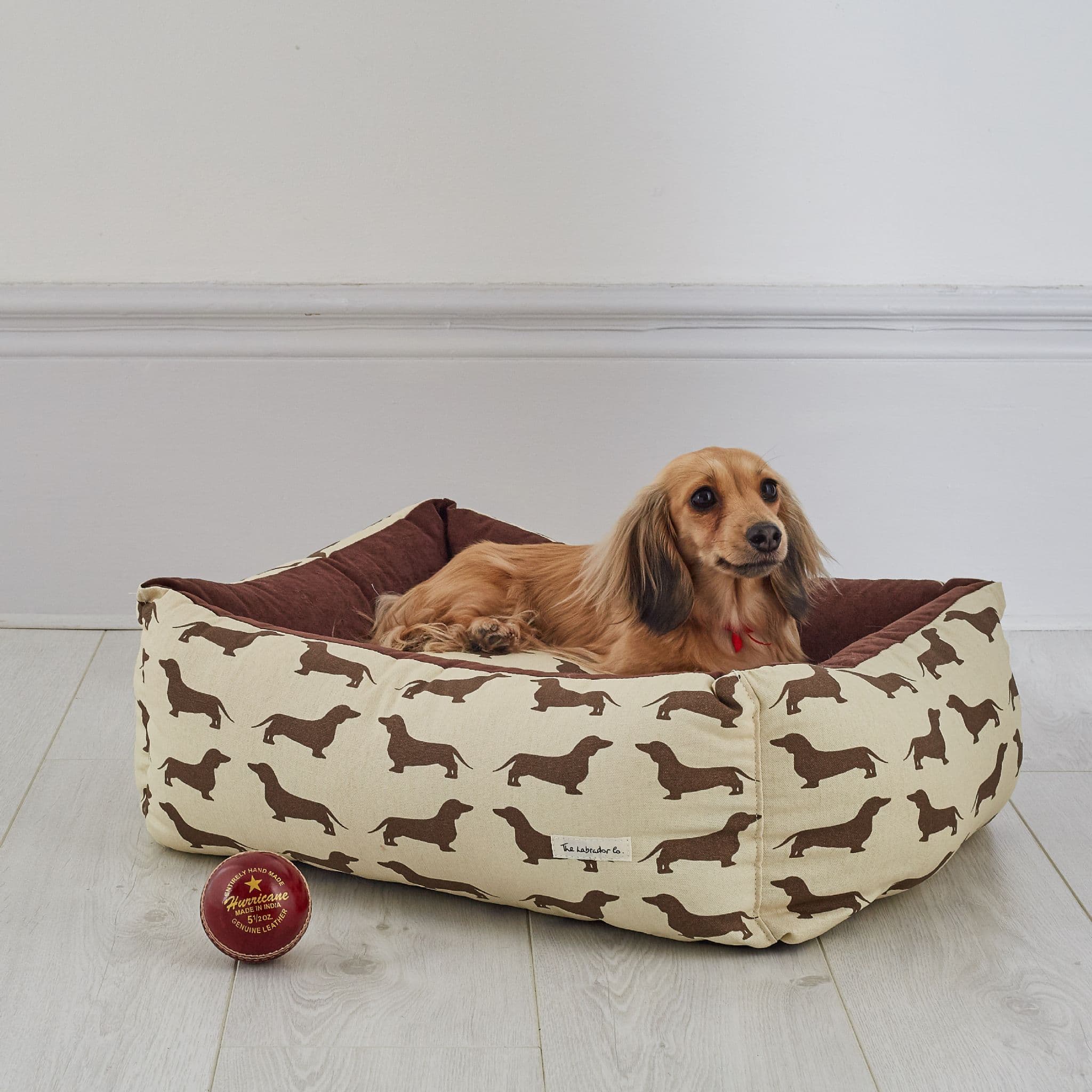 Dachshund print dog bed top