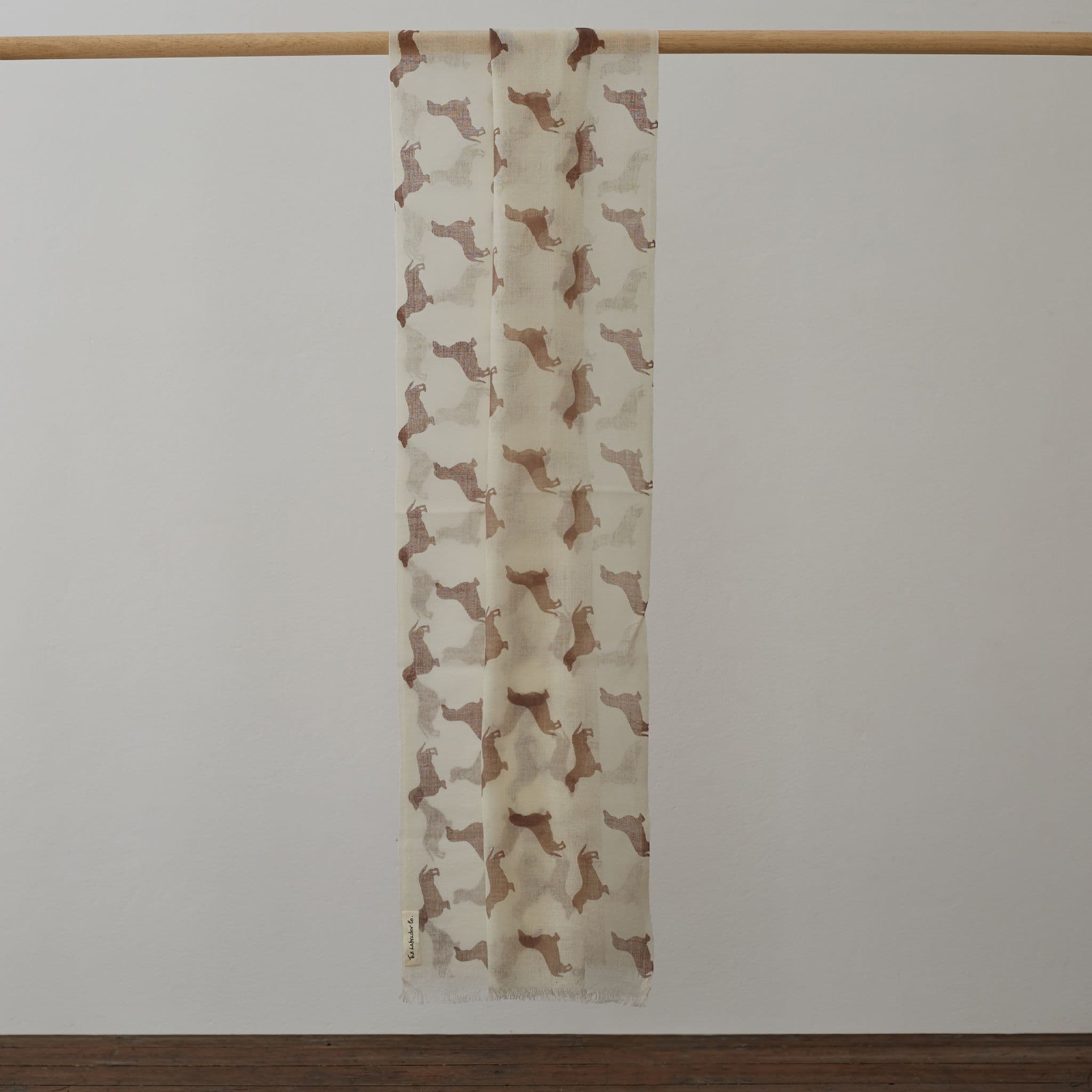 The Labrador Company Spaniel Cashmere Scarf - Brown