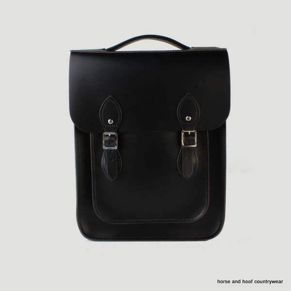 Traditional Handmade British Vintage Leather Backpack - Charcoal Black