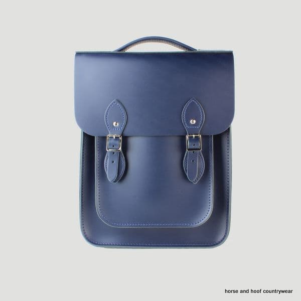 Traditional Handmade British Vintage Leather Backpack - Loch Blue