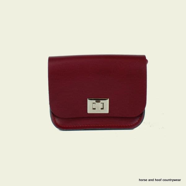 Traditional Handmade British Vintage Leather Small Pixi Bag - Royal Claret Red