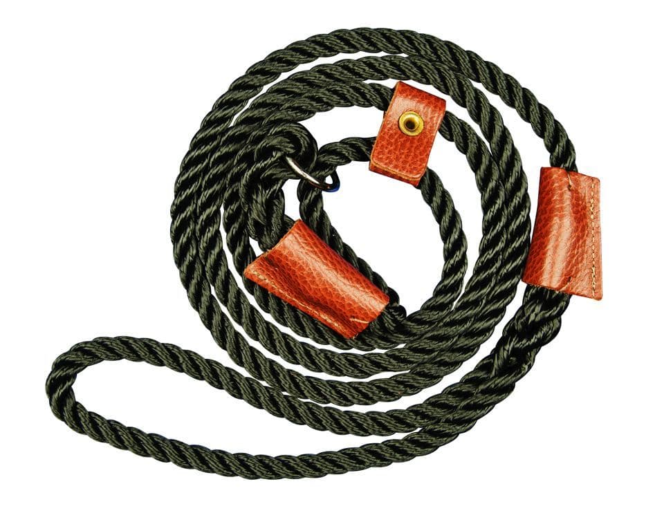 Turner Richards Field Trial Dog Slip Leads With Leather Sleeves & 'Stop'