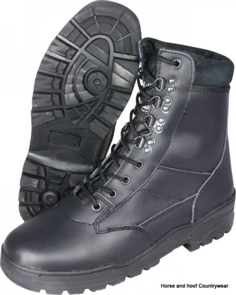 Mil-com All-Leather Patrol Boots - Black