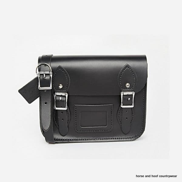 Mini Festival Traditional Handmade British Vintage Leather Satchel - Charcoal Black