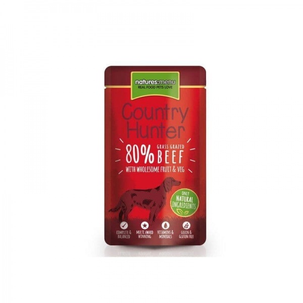 Natures Menu Country Hunter Grass Grazed Beef Dog Food 3 x 6 x 150g