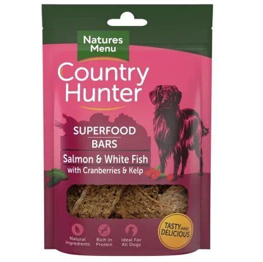 Natures Menu Country Hunter Superfood Bar Salmon & White Fish Dog Treats 7 x 100g