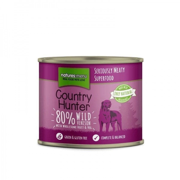 Natures Menu Country Hunter Venison & Blueberries Dog Food Tins 6 x 600g