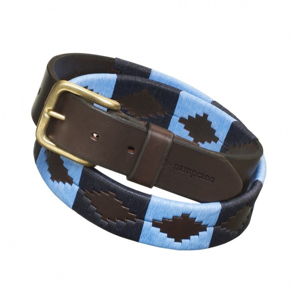 Pampeano Polo Belt, Luxury Hand Stitched Polo Belt - Azules