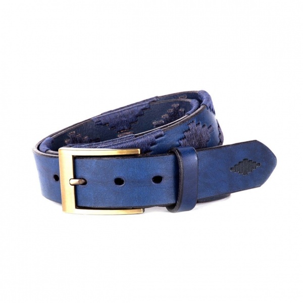 Pampeano Polo Belt, Luxury Hand Stitched  Polo Belt - Marino